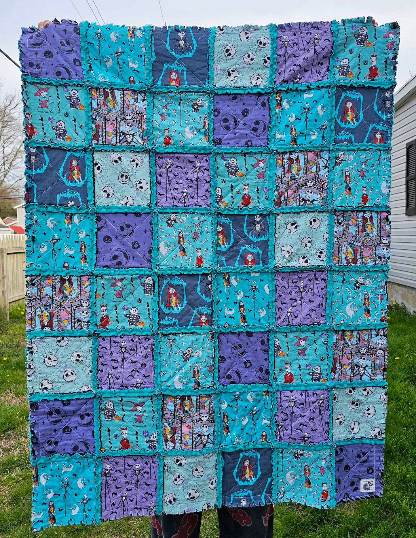 Handmade Quilt, Crib Quilt, Rag Quilt, Nightmare Before Chritmas, Baby Shower Gift, Lovey Blanket, Patchwork Quilt, Boho Quilt, Toddler