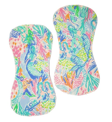 Lilly Mermaids Gift Set, Bib & Burp Cloth Set, Bibs for Girls, Baby Shower Gift, Lilly Gift Set, Gifts for Her, Mermaids Cove, Burp Cloth