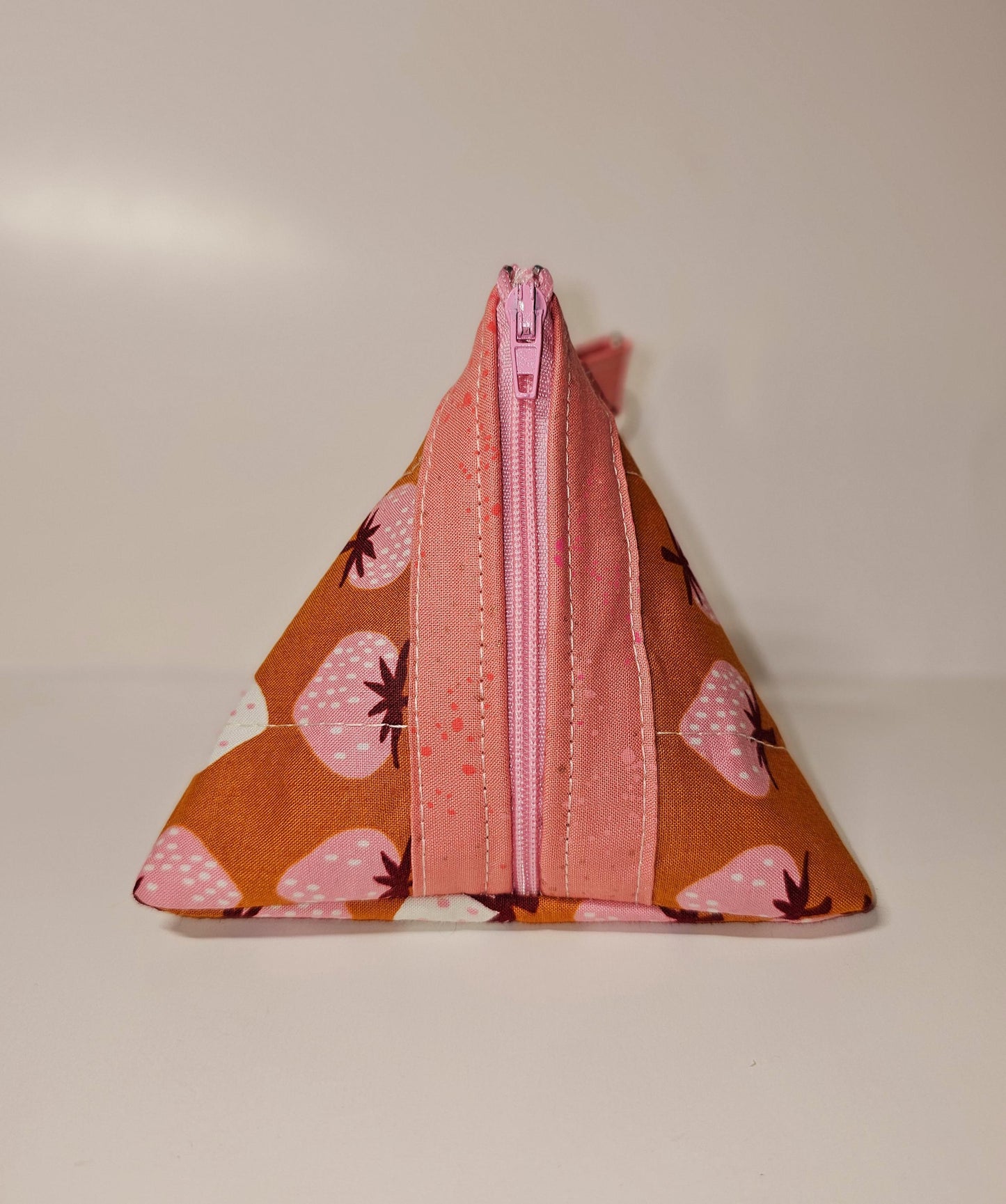 Pyramid Zippered Pouch, Coin Purse, Gifts for Her, Ruby Star Society, Quilted Pouch, Christmas Gift, Stocking Stuffers, Strawberry Pouch
