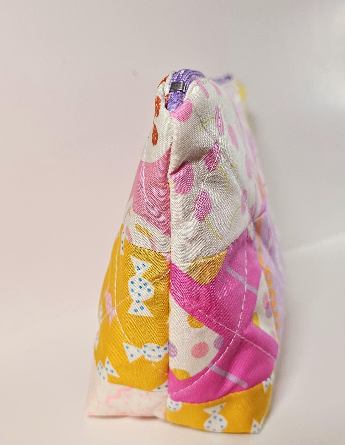 Patchwork Zippered Pouch, Cosmetic Bag, Toiletry Bag, Gifts for Her, Unique Gift, Ruby Star Society, Handmade Quilted Pouch, Christmas Gift