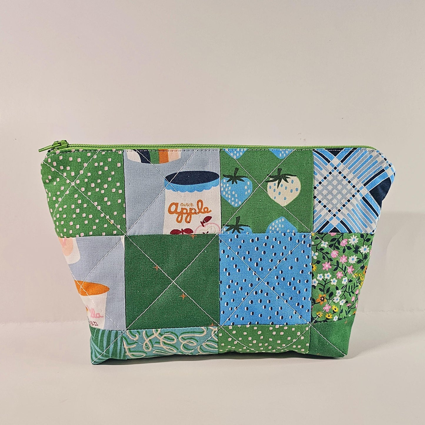 Patchwork Zippered Pouch, Cosmetic Bag, Toiletry Bag, Gifts for Her, Unique Gift, Ruby Star Society, Handmade Quilted Pouch, Christmas Gift