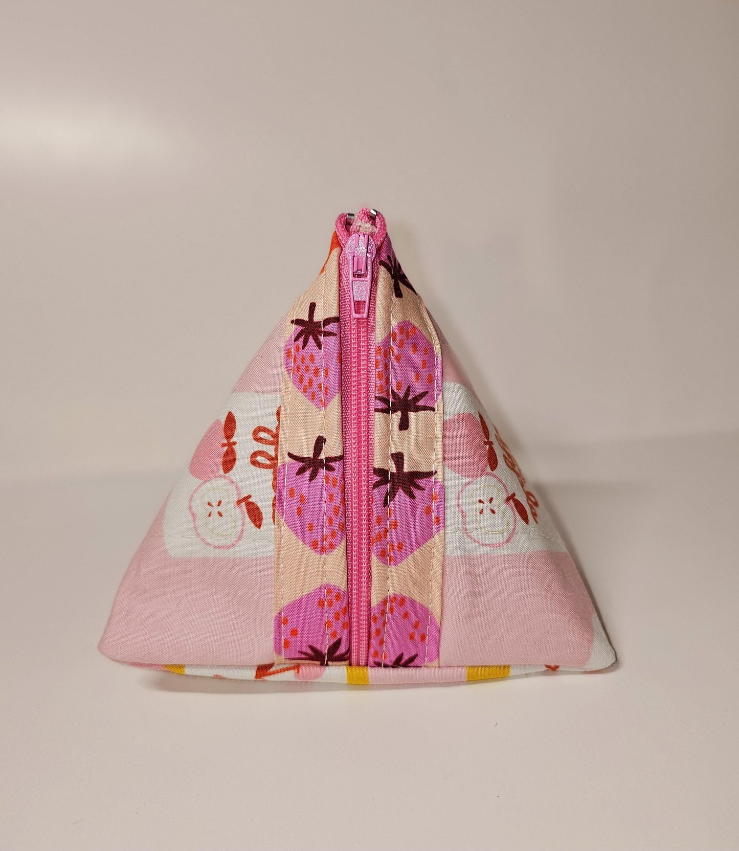 Pyramid Zippered Pouch, Coin Purse, Gifts for Her, Ruby Star Society, Quilted Pouch, Christmas Gift, Stocking Stuffers, Strawberry Pouch