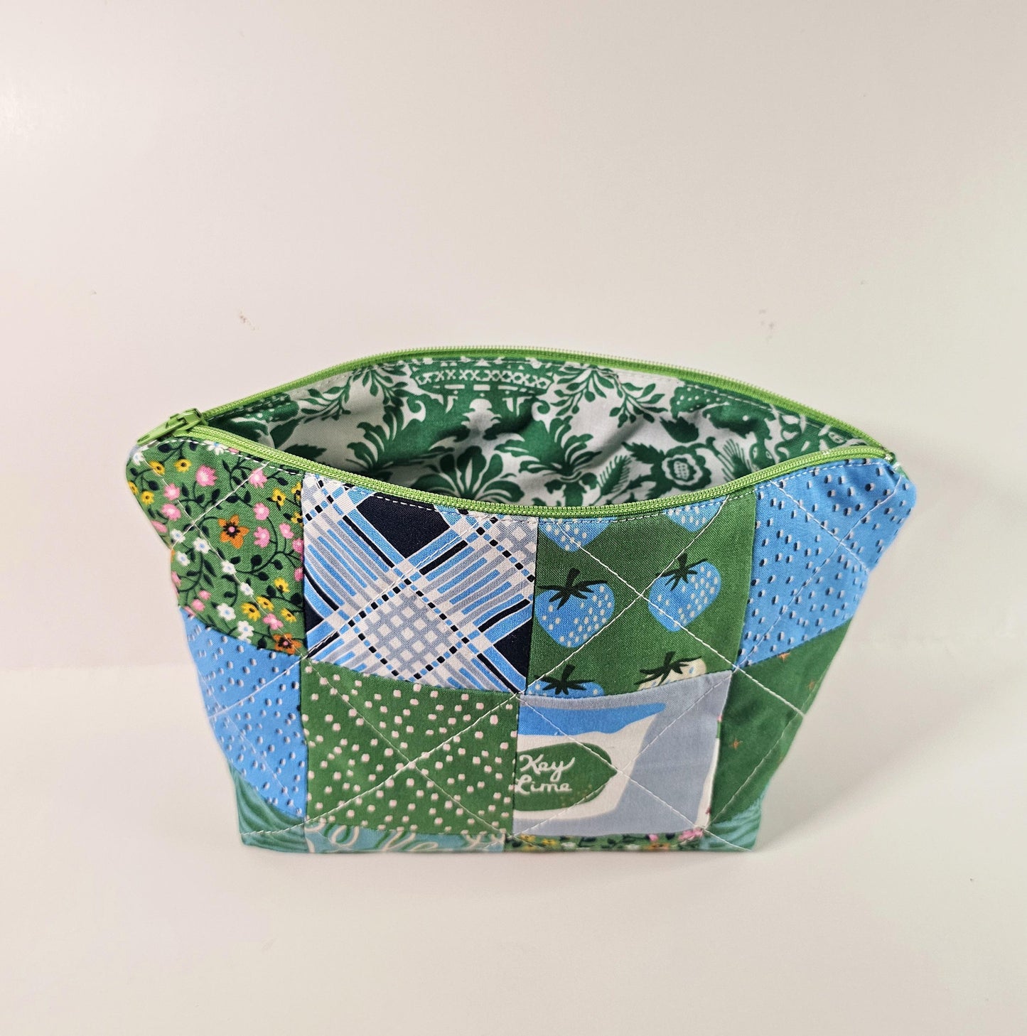 Patchwork Zippered Pouch, Cosmetic Bag, Toiletry Bag, Gifts for Her, Unique Gift, Ruby Star Society, Handmade Quilted Pouch, Christmas Gift
