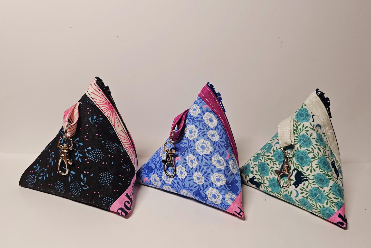 Pyramid Zippered Pouch, Coin Purse, Gifts for Her, Unique Gift, Ruby Star Society, Quilted Pouch, Christmas Gift, Stocking Stuffers, Floral