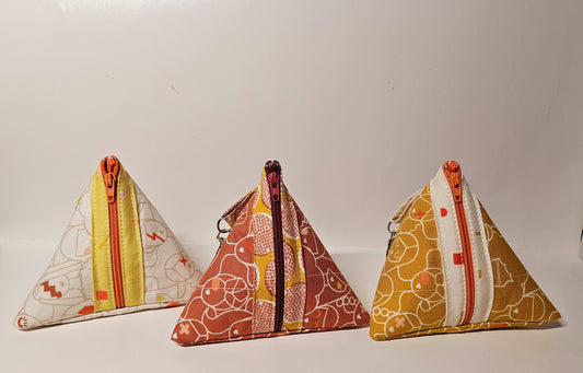 Pyramid Zippered Pouch, Coin Purse, Gifts for Her, Unique Gift, Ruby Star Society, Quilted Pouch, Christmas Gift, Stocking Stuffers, Floral