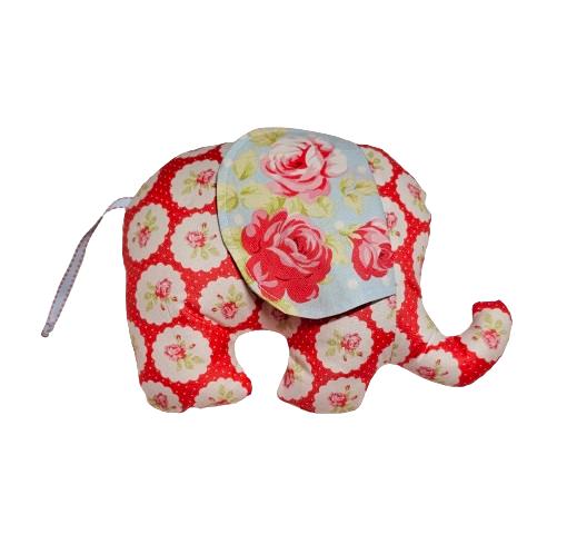 Floral Baby Gift, Stuffed Animal, Plush Elephant, Baby Shower Gift, Vintage Roses, Gifts for Her, Boho Baby Gift, Handmade Plushie