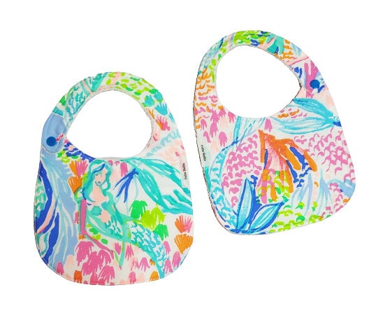 Lilly Mermaids Gift Set, Bib & Burp Cloth Set, Bibs for Girls, Baby Shower Gift, Lilly Gift Set, Gifts for Her, Mermaids Cove, Burp Cloth