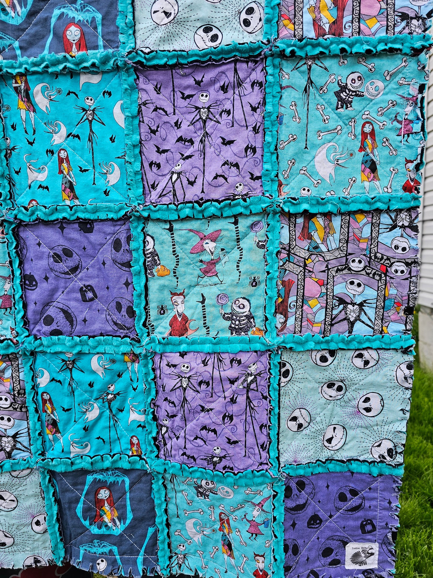 Handmade Quilt, Crib Quilt, Rag Quilt, Nightmare Before Chritmas, Baby Shower Gift, Lovey Blanket, Patchwork Quilt, Boho Quilt, Toddler