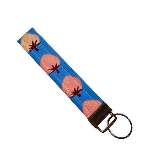 Key Fob Keychain, Keychain Wristlet, Ruby Star Society, Key Wristlet,  Fabric Keychain, Strawberry Keyfob, Wristlet Keychain, Gift for Her