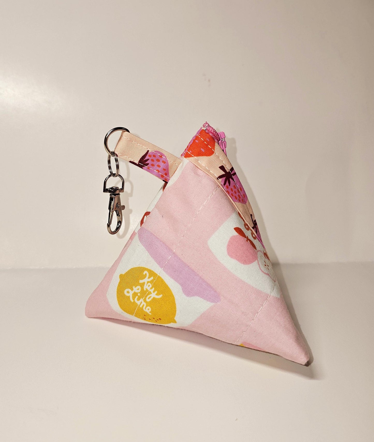 Pyramid Zippered Pouch, Coin Purse, Gifts for Her, Ruby Star Society, Quilted Pouch, Christmas Gift, Stocking Stuffers, Strawberry Pouch