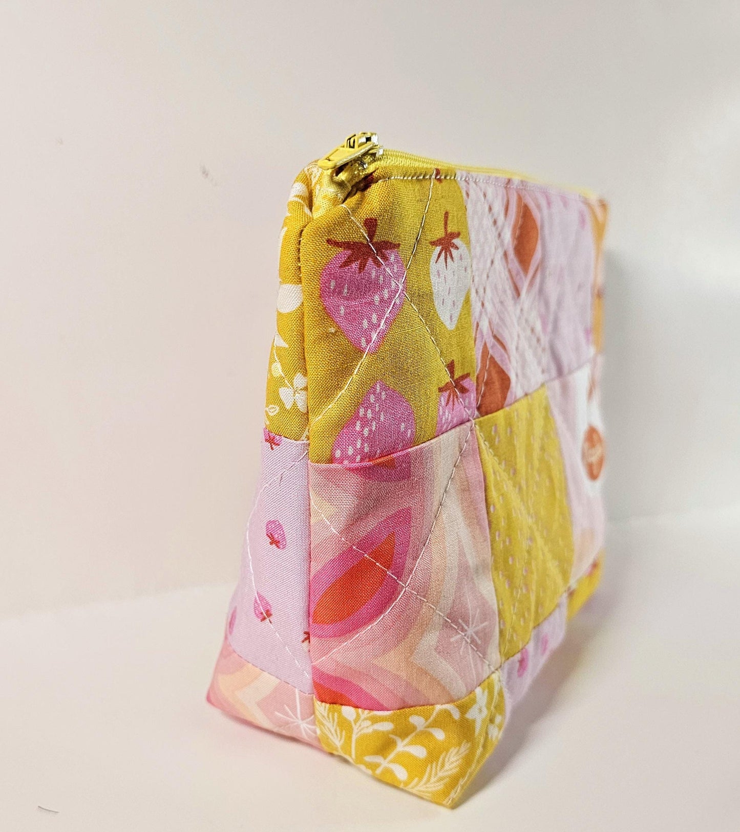 Patchwork Zippered Pouch, Cosmetic Bag, Toiletry Bag, Gifts for Her, Unique Gift, Ruby Star Society, Handmade Quilted Pouch, Christmas Gift