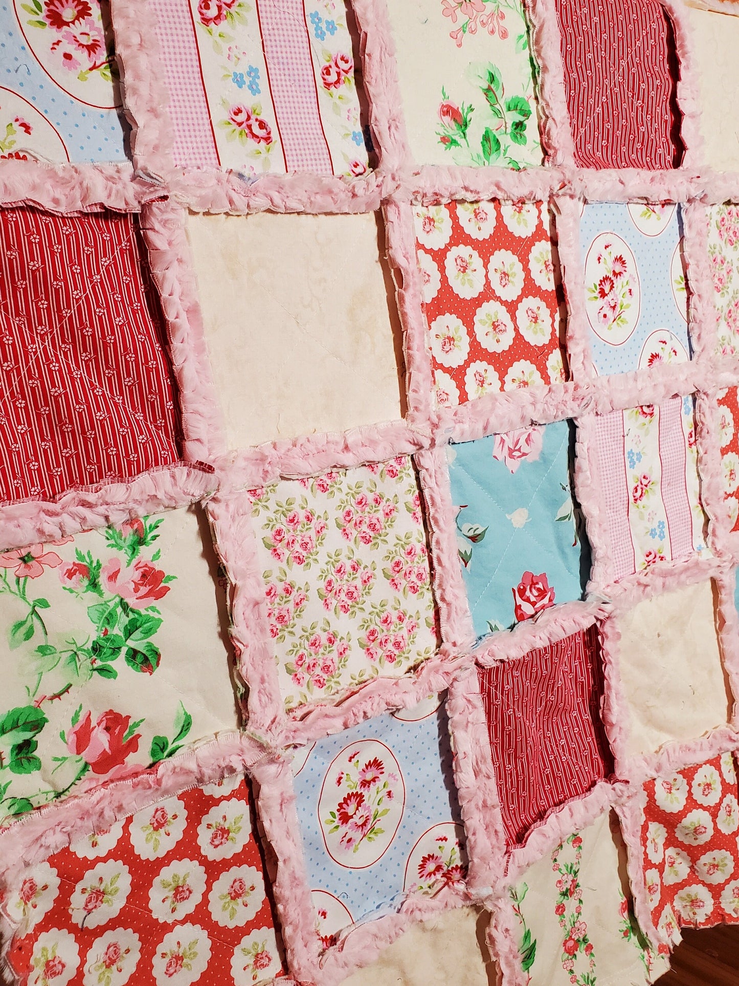 Handmade Quilt for Sale, Crib Bedding, Shabby Chic Quilt, Floral, Baby Bedding, Crib Quilt, Crib Bedding, Minky Blanket, Nursery Bedding