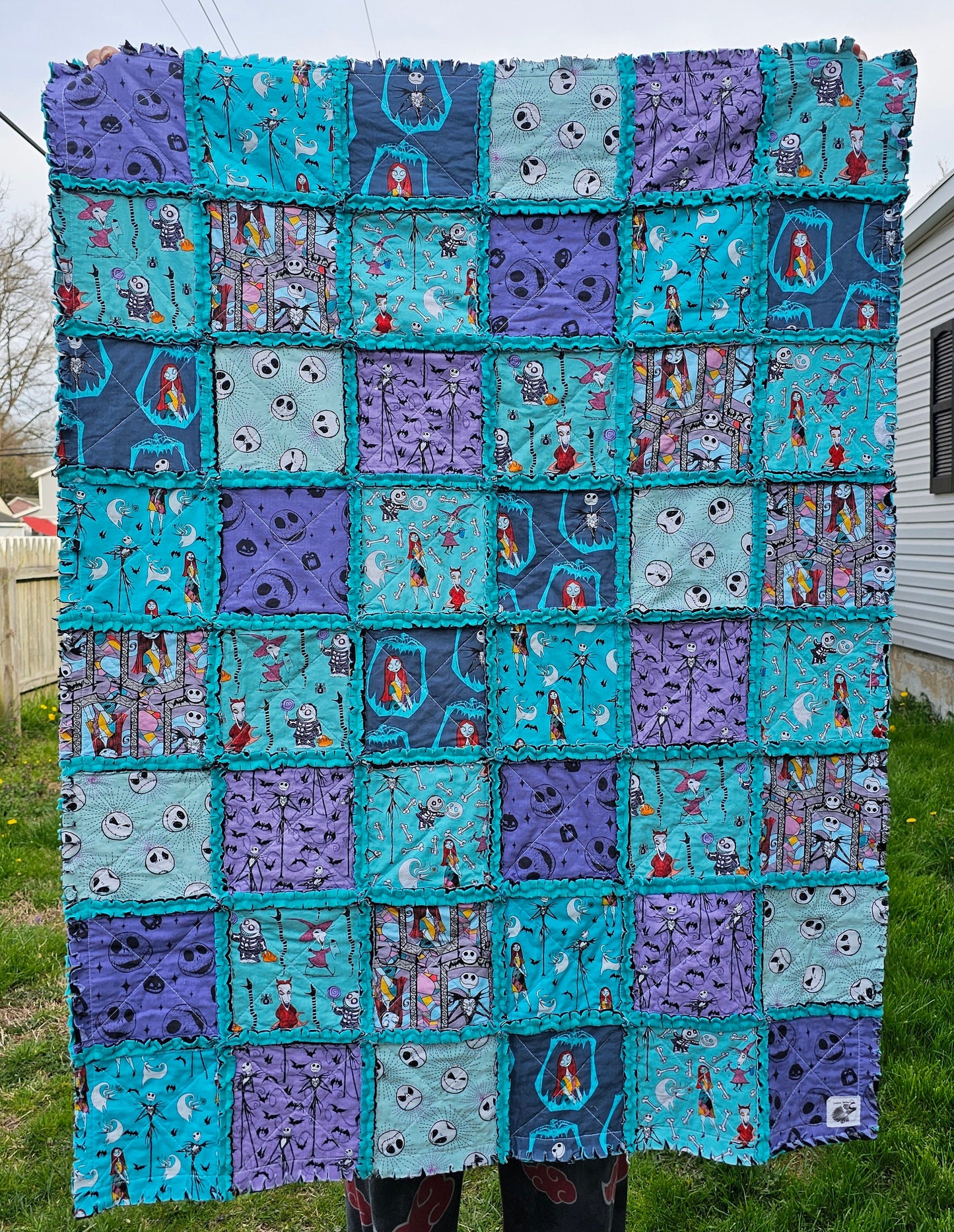 Handmade Quilt, Crib Quilt, Rag Quilt, Nightmare Before Chritmas, Baby Shower Gift, Lovey Blanket, Patchwork Quilt, Boho Quilt, Toddler