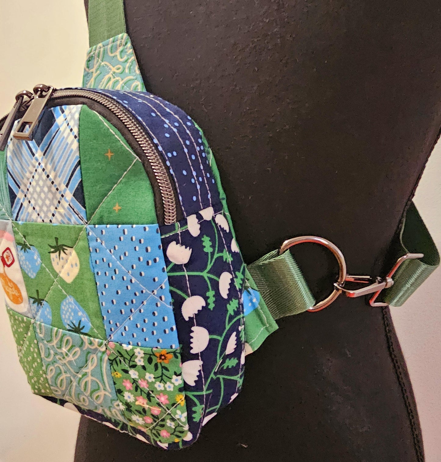 Mini Sling Backpack, Crossbody Backpack, Patchwork Purse, Ruby Star Society, Gift for Girls, Christmas Gift, Strawberry & Friends, Mav Sling