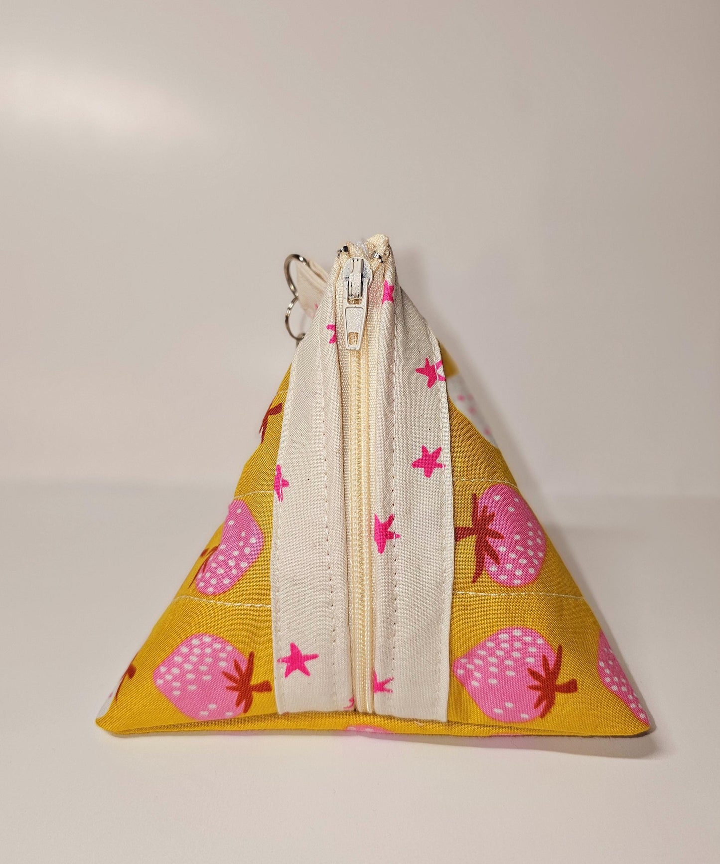 Pyramid Zippered Pouch, Coin Purse, Gifts for Her, Ruby Star Society, Quilted Pouch, Christmas Gift, Stocking Stuffers, Strawberry Pouch