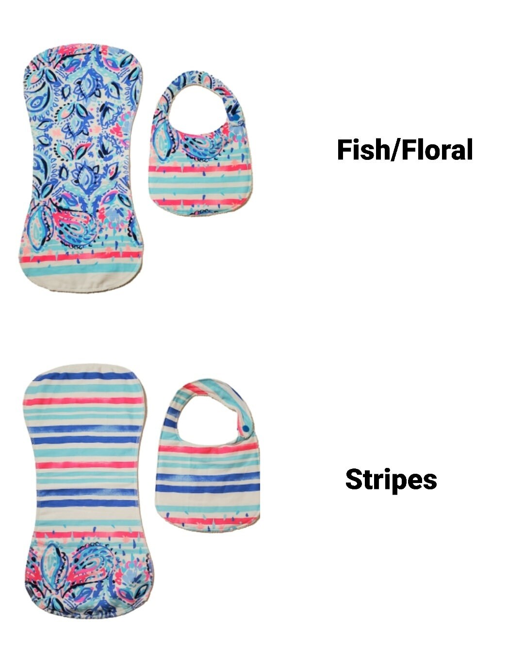 Lilly Mermaids Gift Set, Bib & Burp Cloth Set, Bibs for Girls, Baby Shower Gift, Gift for New Mom, Gifts for Her, Mermaids Cove, Burp Cloth