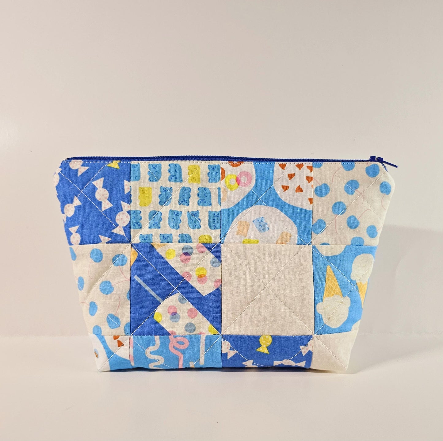 Patchwork Zippered Pouch, Cosmetic Bag, Toiletry Bag, Gifts for Her, Unique Gift, Ruby Star Society, Handmade Quilted Pouch, Christmas Gift