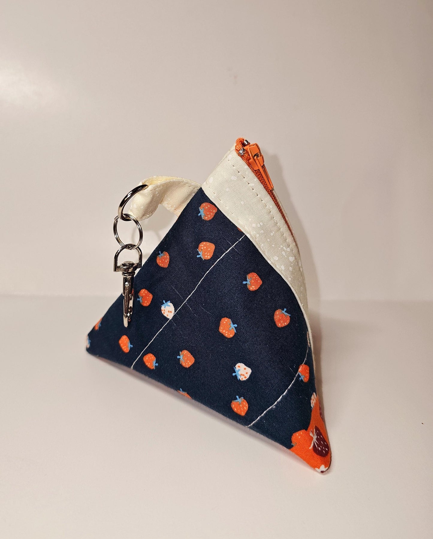 Pyramid Zippered Pouch, Coin Purse, Gifts for Her, Ruby Star Society, Quilted Pouch, Christmas Gift, Stocking Stuffers, Strawberry Pouch