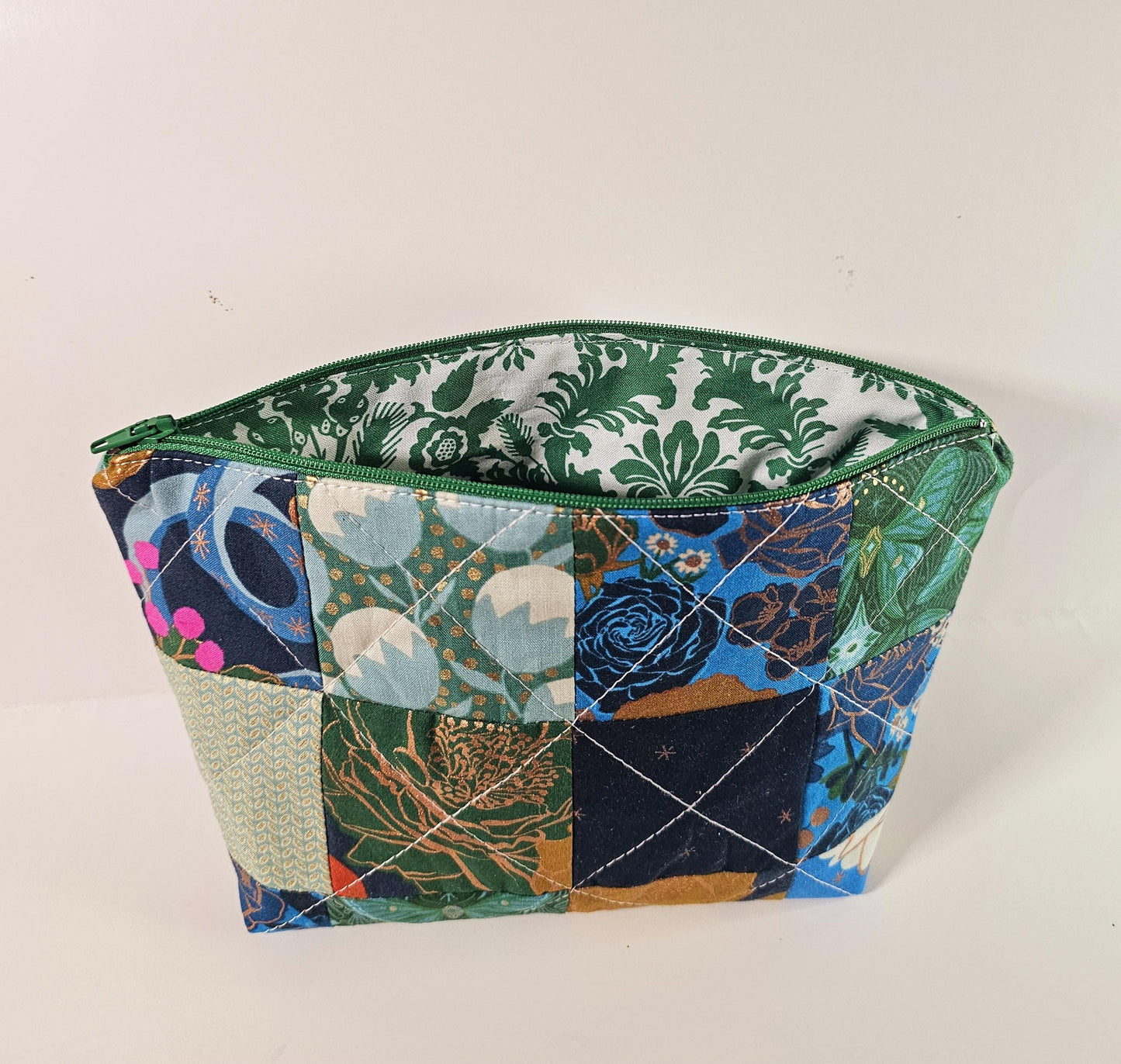 Patchwork Zippered Pouch, Cosmetic Bag, Toiletry Bag, Gifts for Her, Unique Gift, Ruby Star Society, Handmade Quilted Pouch, Christmas Gift