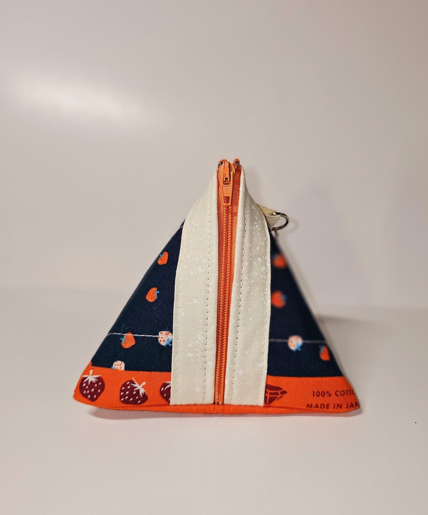 Pyramid Zippered Pouch, Coin Purse, Gifts for Her, Ruby Star Society, Quilted Pouch, Christmas Gift, Stocking Stuffers, Strawberry Pouch