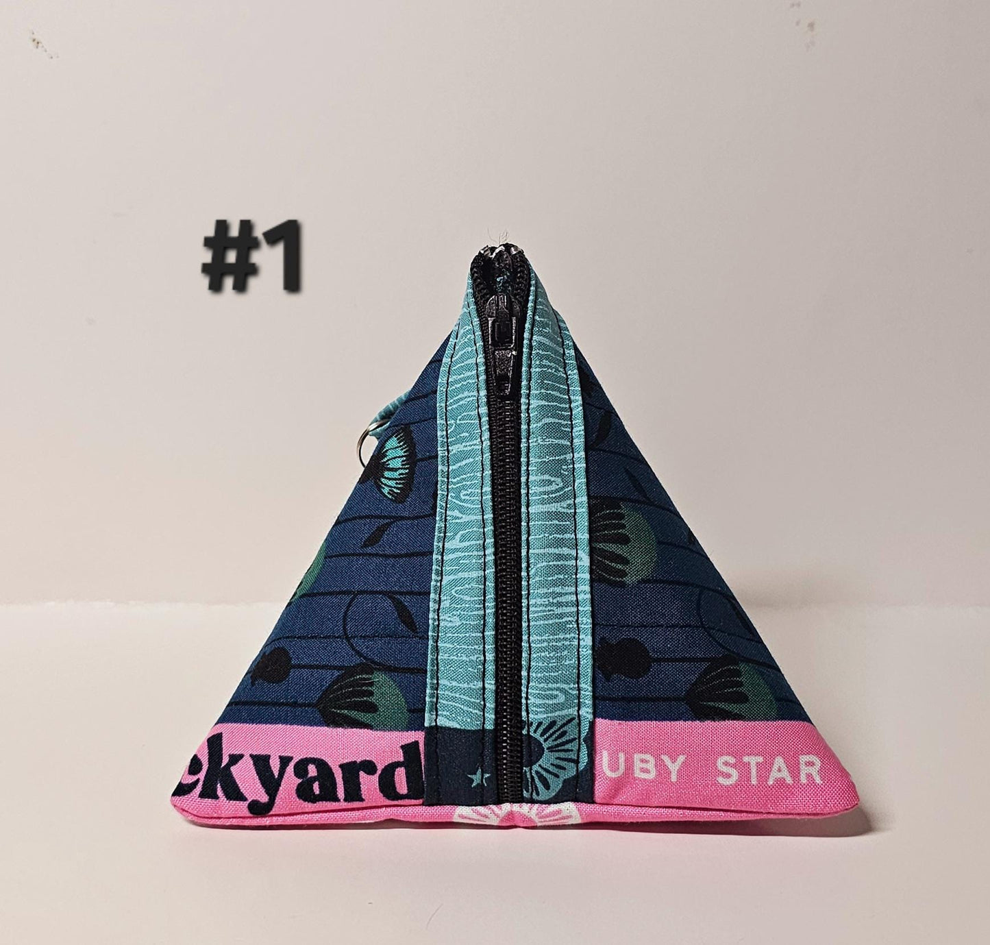 Pyramid Zippered Pouch, Coin Purse, Gifts for Her, Unique Gift, Ruby Star Society, Quilted Pouch, Christmas Gift, Stocking Stuffers, Floral