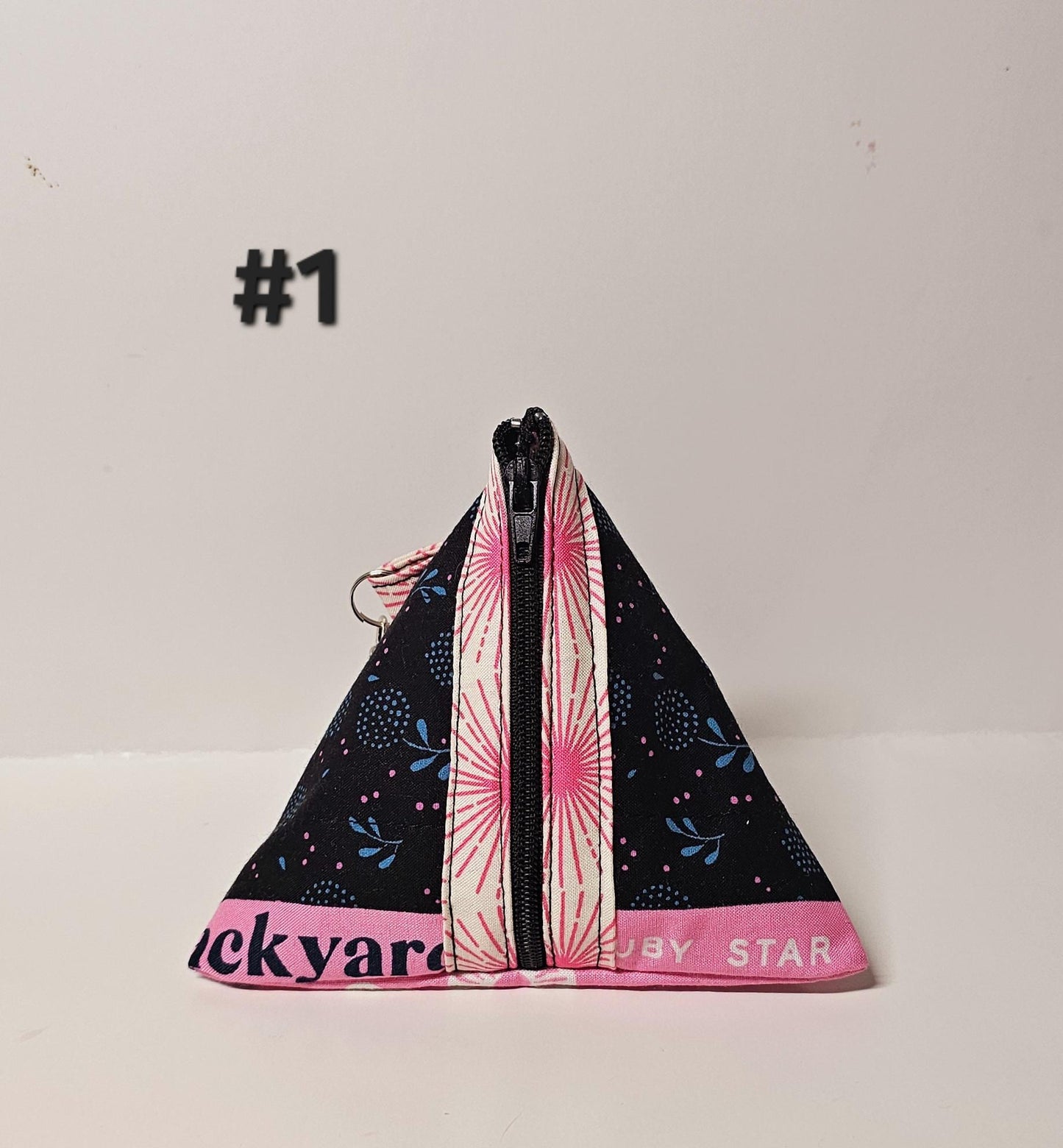 Pyramid Zippered Pouch, Coin Purse, Gifts for Her, Unique Gift, Ruby Star Society, Quilted Pouch, Christmas Gift, Stocking Stuffers, Floral