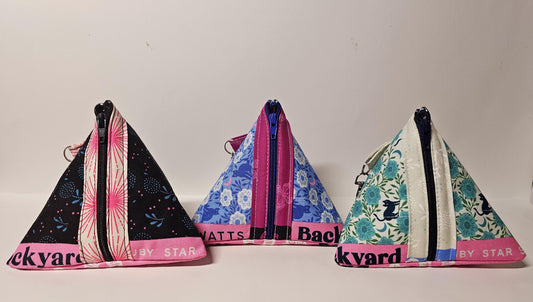 Pyramid Zippered Pouch, Coin Purse, Gifts for Her, Unique Gift, Ruby Star Society, Quilted Pouch, Christmas Gift, Stocking Stuffers, Floral