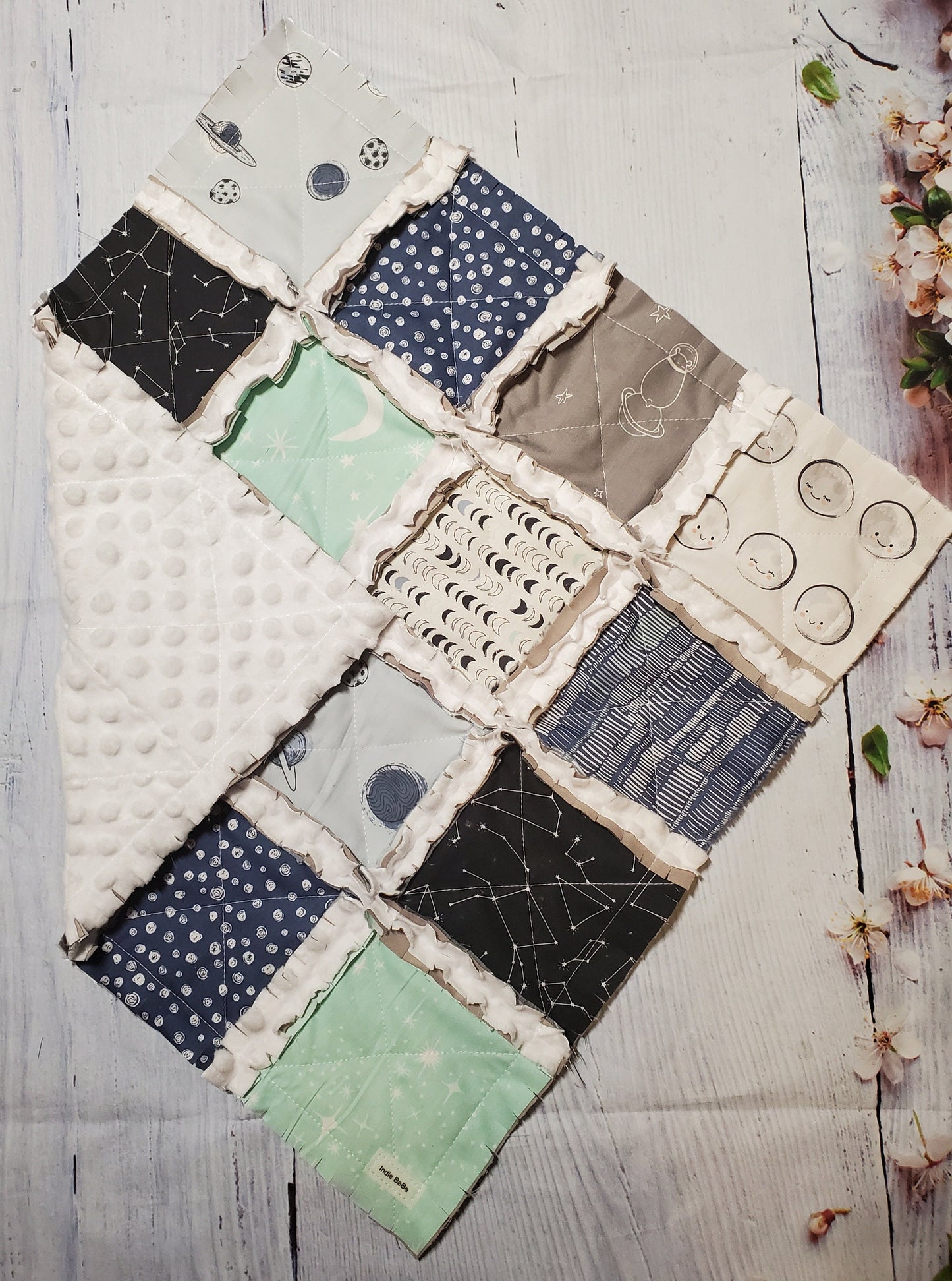 Handmade Quilt, Baby Shower Gift, Crib Quilt, Love You to the Moon and Back, Baby Shower Gift, Lovey Blanket, Gender Neutral Quilt, Boho