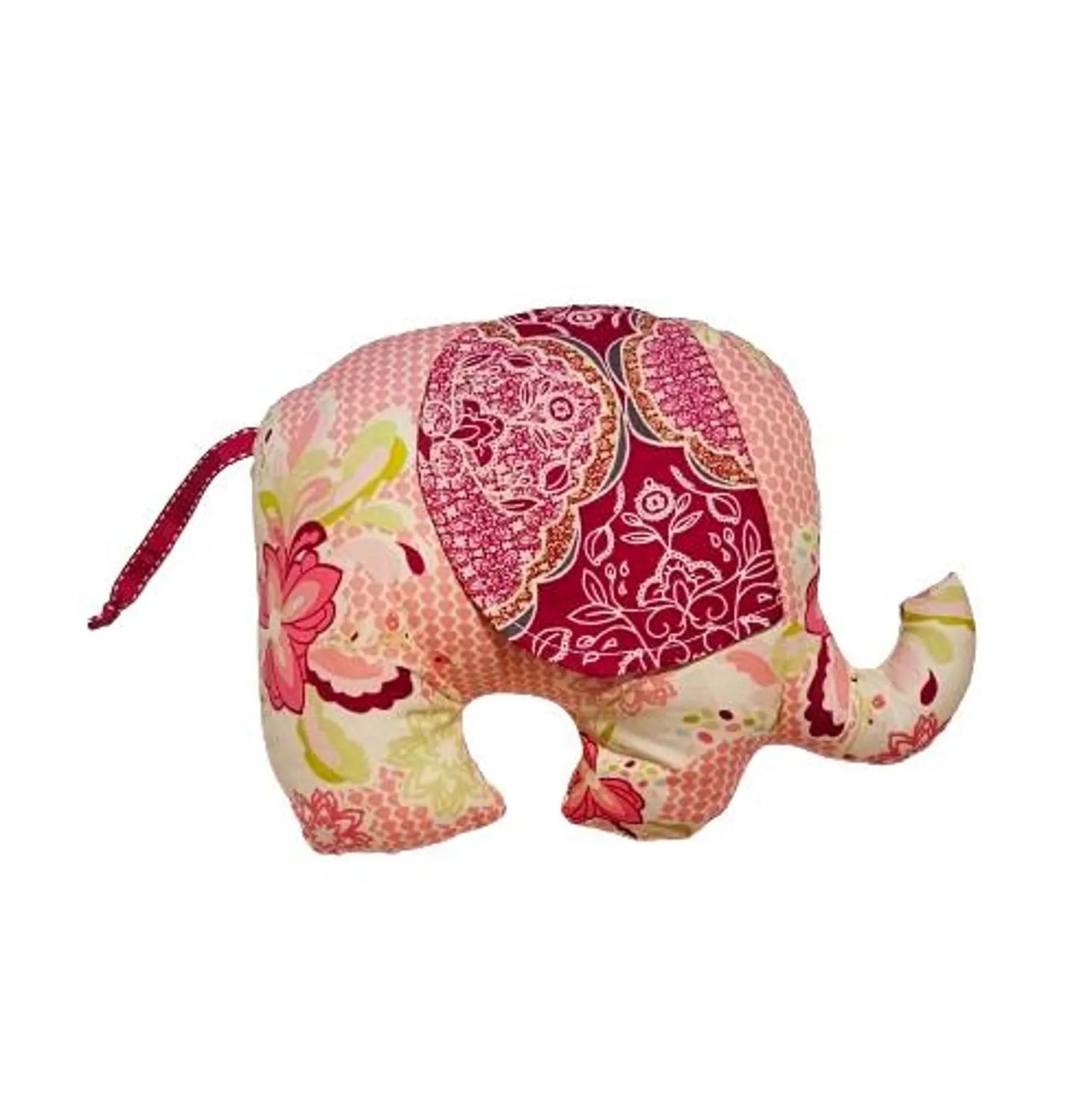 Floral Baby Gift, Stuffed Animal, Plush Elephant, Baby Shower Gift, Vintage Roses, Gifts for Her, Boho Baby Gift, Handmade Plushie