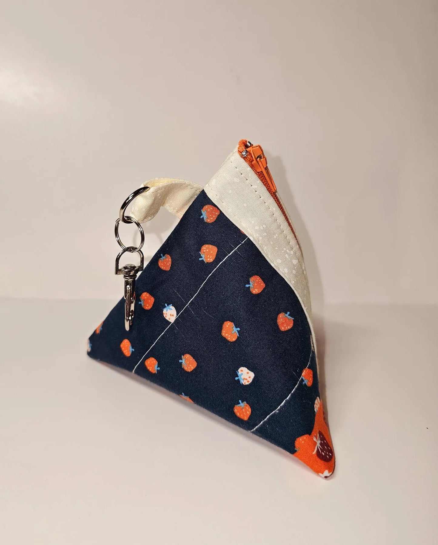 Pyramid Zippered Pouch, Coin Purse, Gifts for Her, Ruby Star Society, Quilted Pouch, Christmas Gift, Stocking Stuffers, Strawberry Pouch
