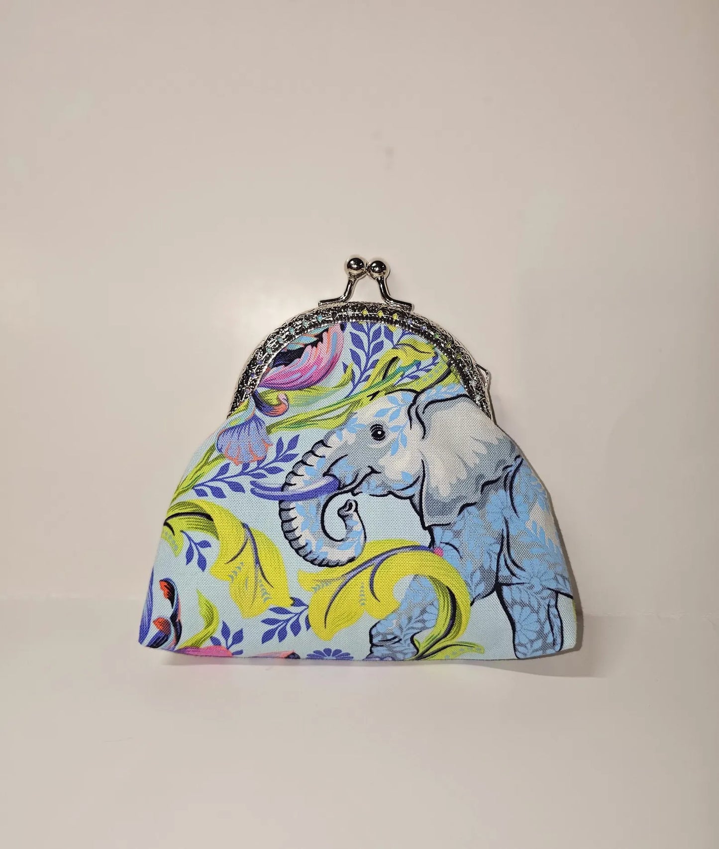 Kiss Lock Pouch, Kiss Lock Coin Purse, Gifts for Her, Unique Gift, Tula Pink Fabric, Christmas Gift, Stocking Stuffer, Neon Coin Purse