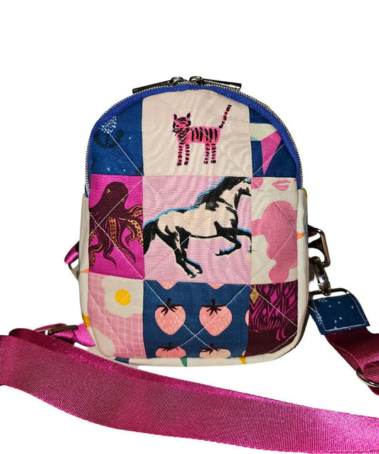 Mini Sling Backpack, Crossbody Backpack, Patchwork Purse, Ruby Star Society, Gift for Girls, Christmas Gift, Strawberry & Friends, Mav Sling