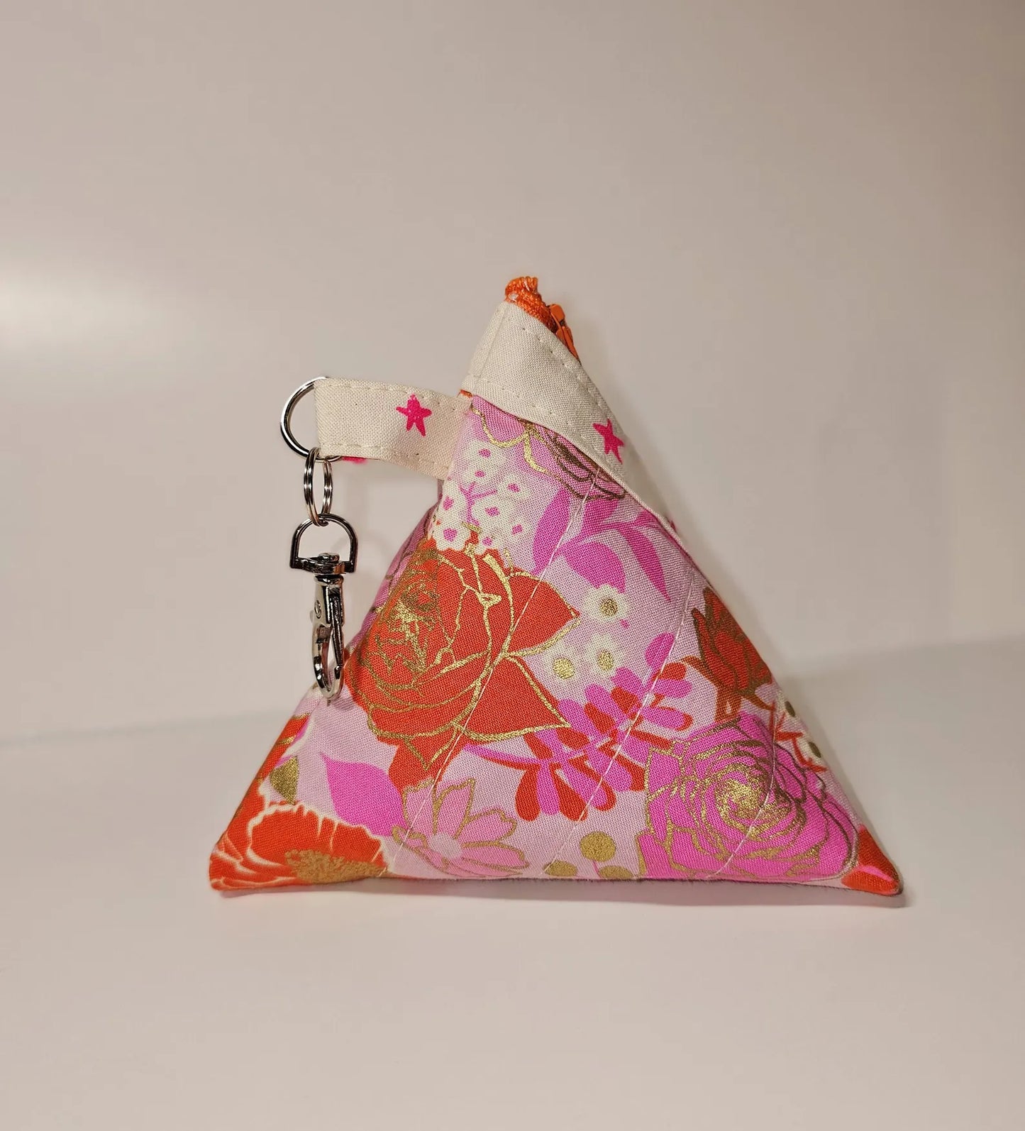Pyramid Zippered Pouch, Coin Purse, Gifts for Her, Ruby Star Society, Quilted Pouch, Christmas Gift, Stocking Stuffers, Floral