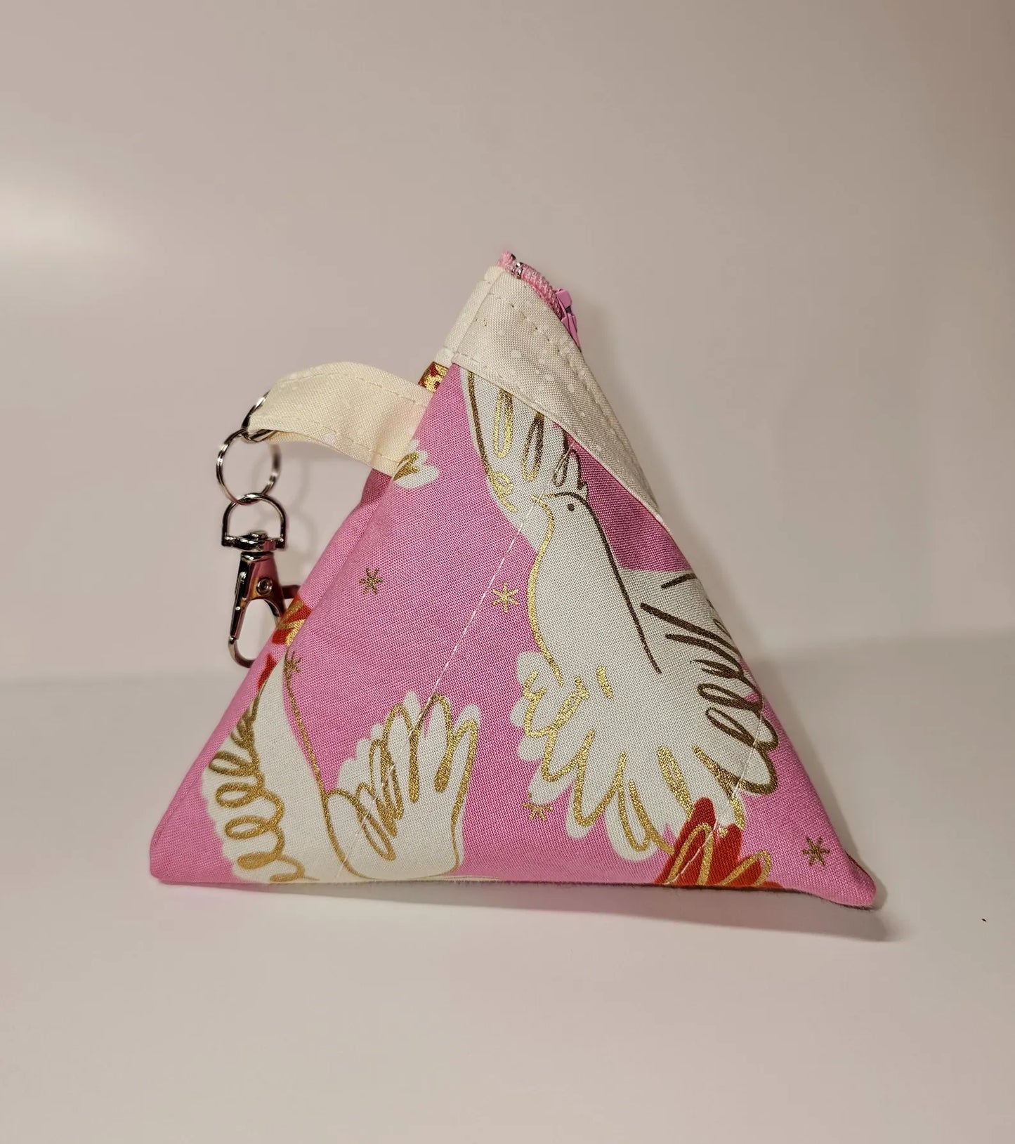 Pyramid Zippered Pouch, Coin Purse, Gifts for Her, Ruby Star Society, Quilted Pouch, Christmas Gift, Stocking Stuffers, Floral