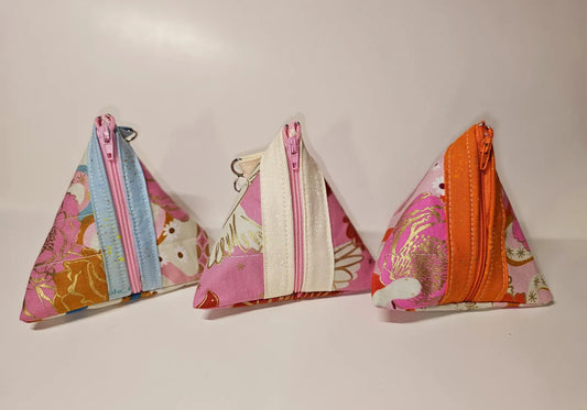 Pyramid Zippered Pouch, Coin Purse, Gifts for Her, Ruby Star Society, Quilted Pouch, Christmas Gift, Stocking Stuffers, Floral