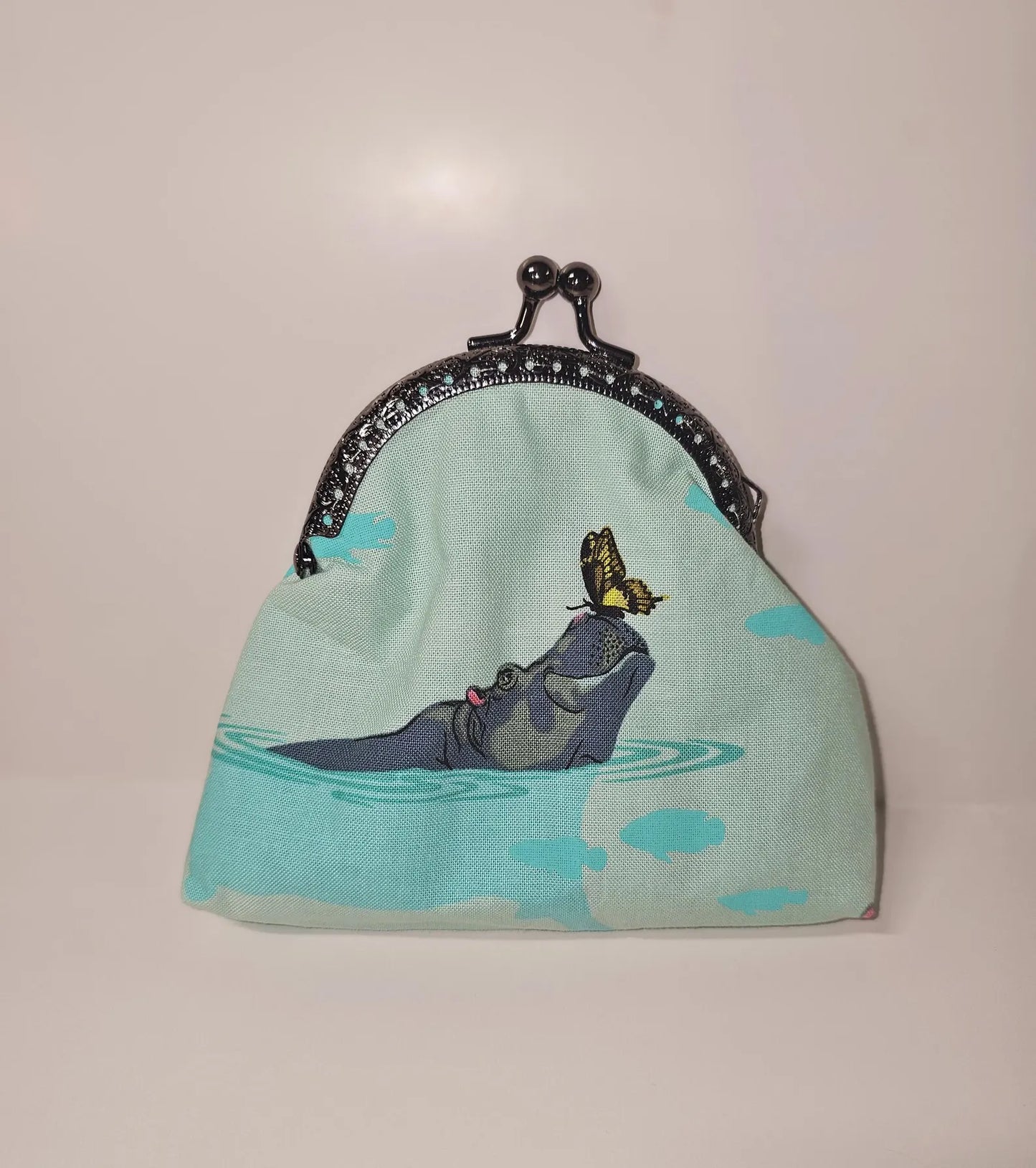 Kiss Lock Pouch, Kiss Lock Coin Purse, Gifts for Her, Unique Gift, Tula Pink Fabric, Christmas Gift, Stocking Stuffer, Neon Coin Purse