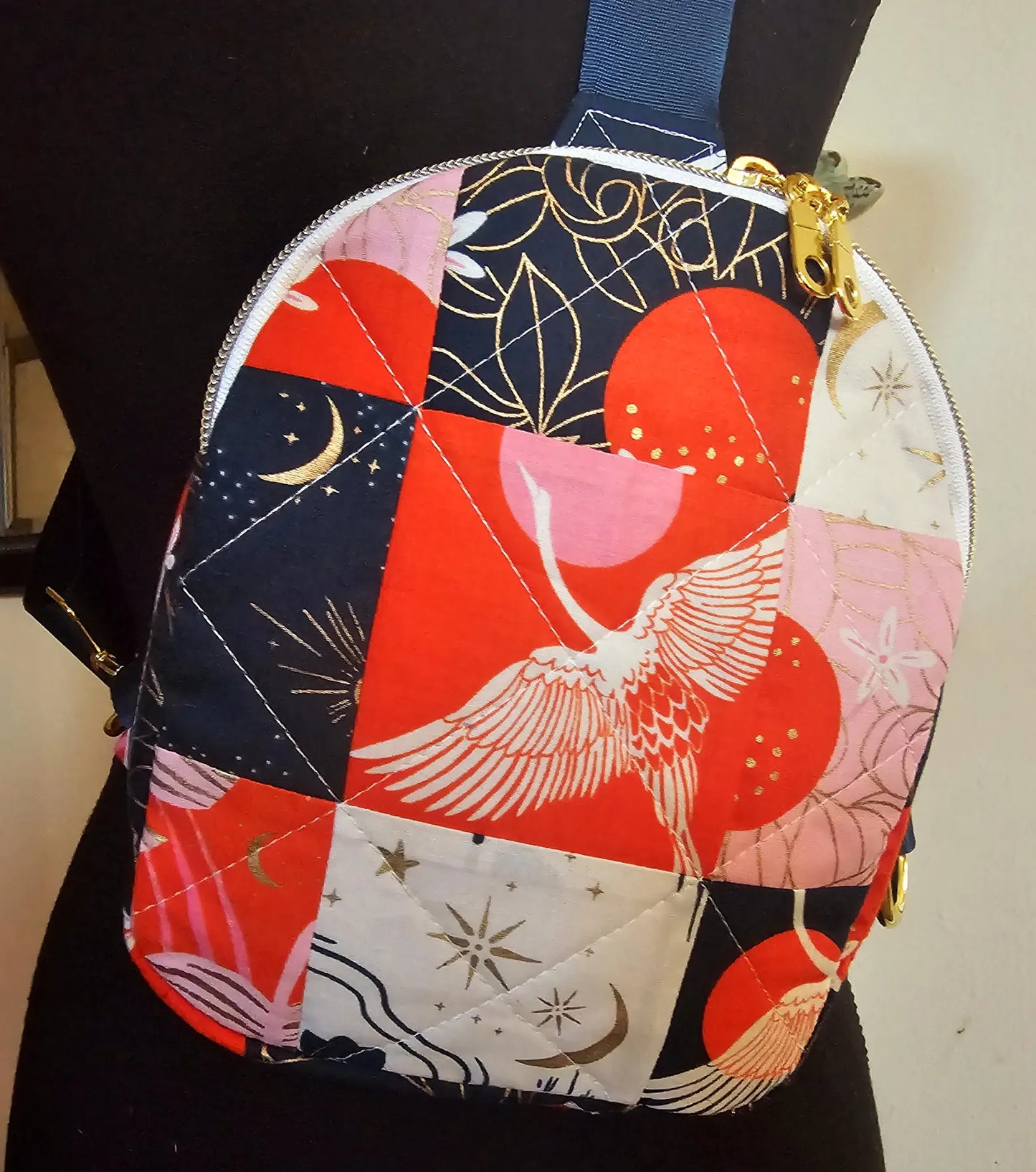 Mini Sling Backpack, Crossbody Backpack, Patchwork Purse, Ruby Star Society, Gift for Girls, Christmas Gift, Strawberry & Friends, Mav Sling