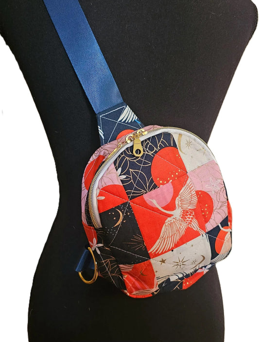 Mini Sling Backpack, Crossbody Backpack, Patchwork Purse, Ruby Star Society, Gift for Girls, Christmas Gift, Strawberry & Friends, Mav Sling