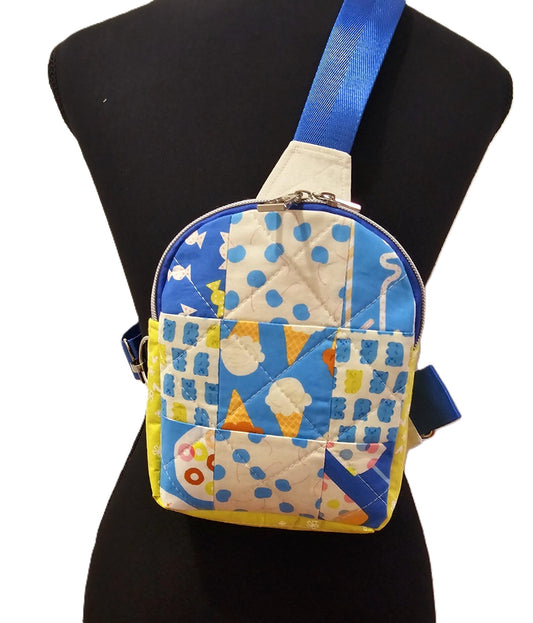 Mini Sling Backpack, Crossbody Backpack, Patchwork Purse, Ruby Star Society, Gift for Girls, Christmas Gift, Sugar Cone, Candy Bag Mav Sling