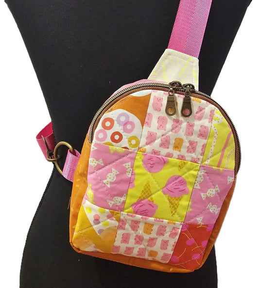 Mini Sling Backpack, Crossbody Backpack, Patchwork Purse, Ruby Star Society, Gift for Girls, Christmas Gift, Elixir Mushrooms, Mav Sling