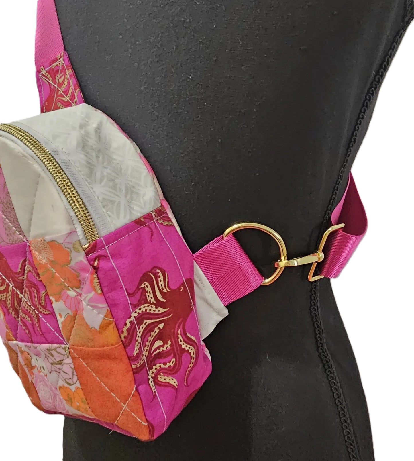 Mini Sling Backpack, Crossbody Backpack, Patchwork Purse, Ruby Star Society, Gift for Girls, Christmas Gift, Strawberry & Friends, Mav Sling
