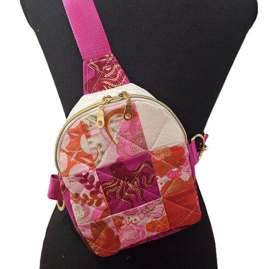 Mini Sling Backpack, Crossbody Backpack, Patchwork Purse, Ruby Star Society, Gift for Girls, Christmas Gift, Strawberry & Friends, Mav Sling