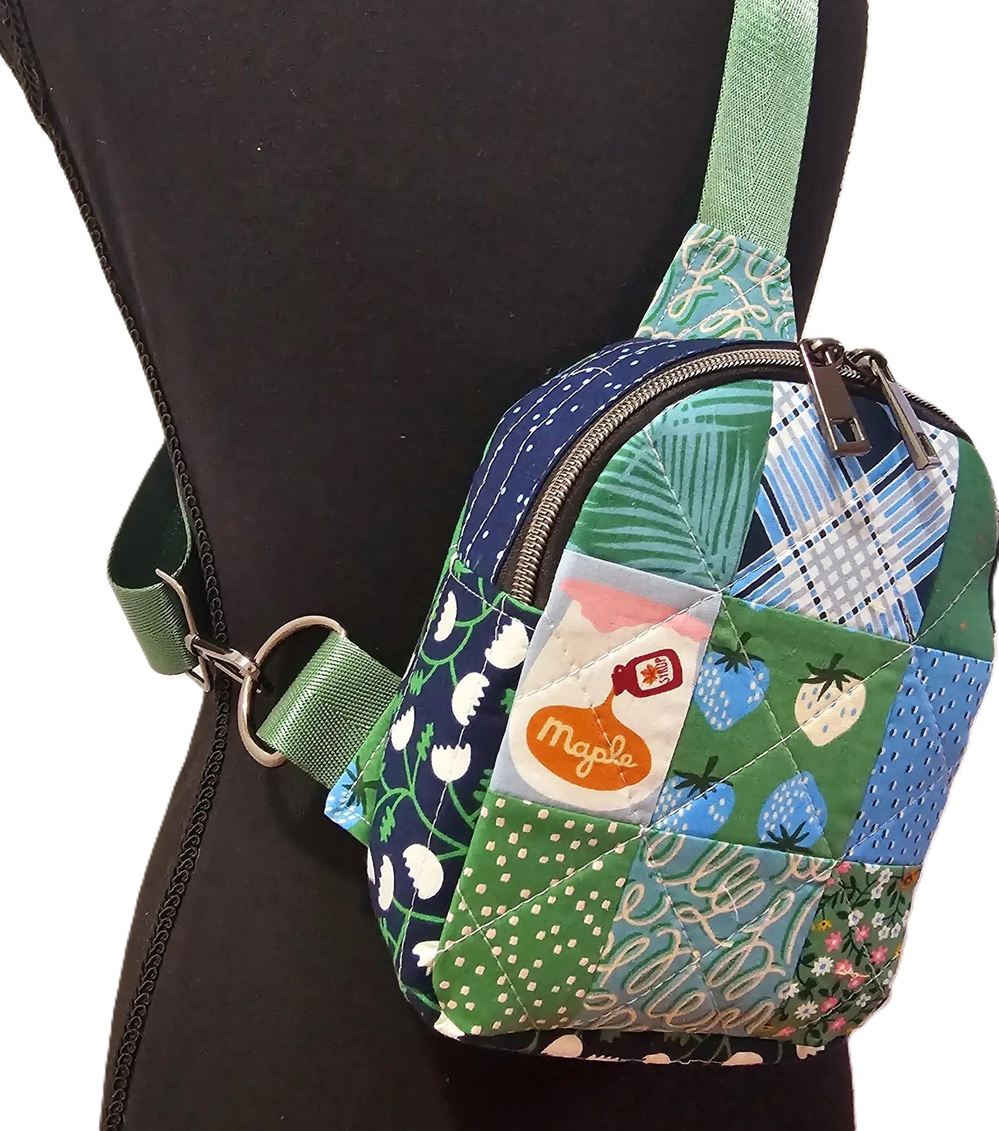 Mini Sling Backpack, Crossbody Backpack, Patchwork Purse, Ruby Star Society, Gift for Girls, Christmas Gift, Strawberry & Friends, Mav Sling