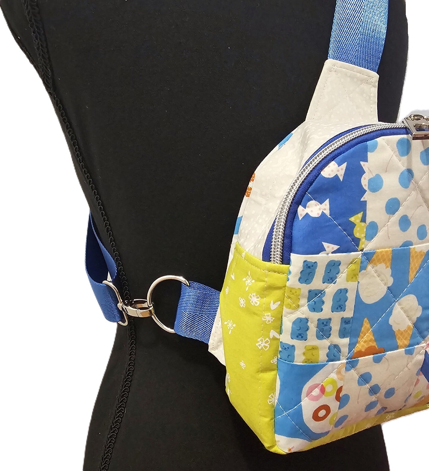 Mini Sling Backpack, Crossbody Backpack, Patchwork Purse, Ruby Star Society, Gift for Girls, Christmas Gift, Sugar Cone, Candy Bag Mav Sling