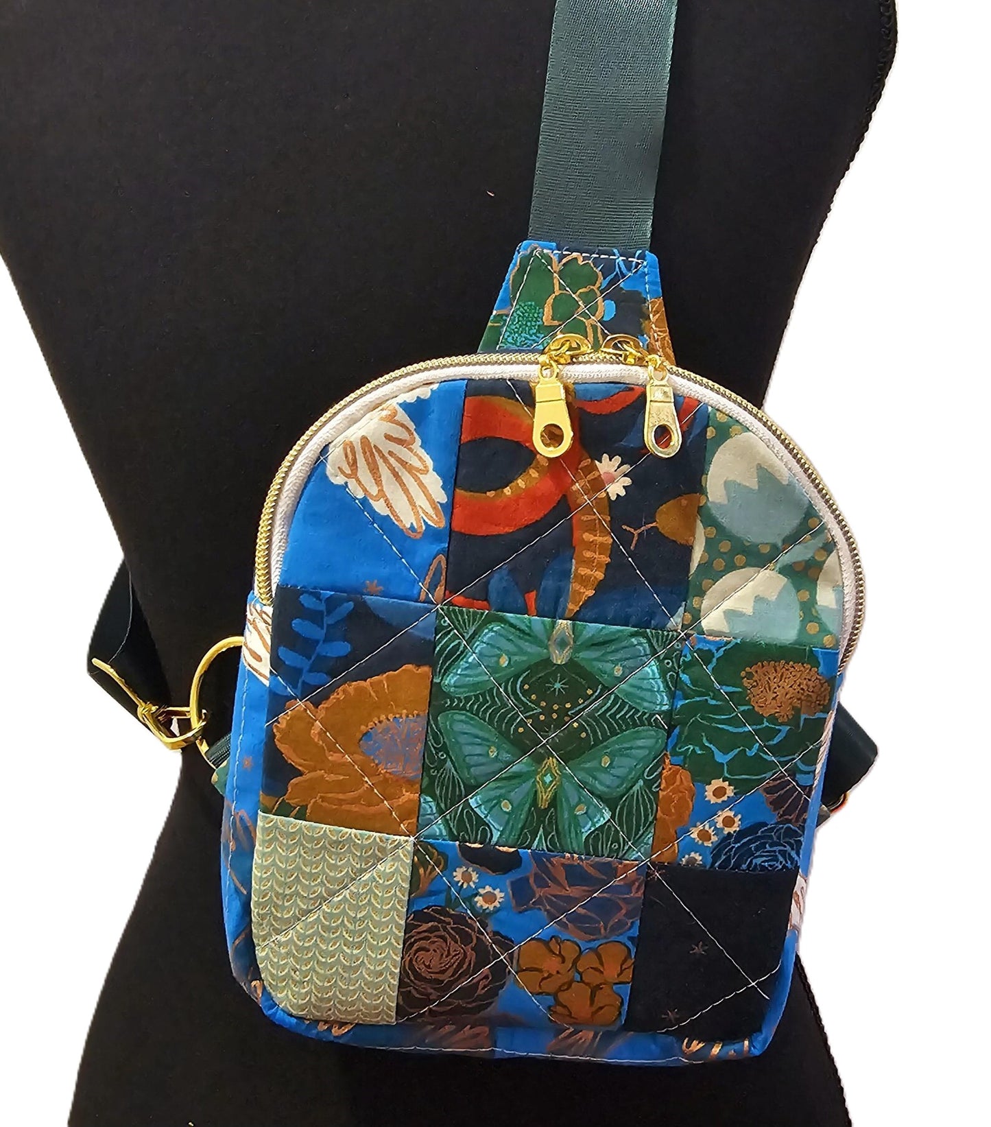 Mini Sling Backpack, Crossbody Backpack, Patchwork Purse, Ruby Star Society, Gift for Girls, Christmas Gift, Elixir Mushrooms, Mav Sling