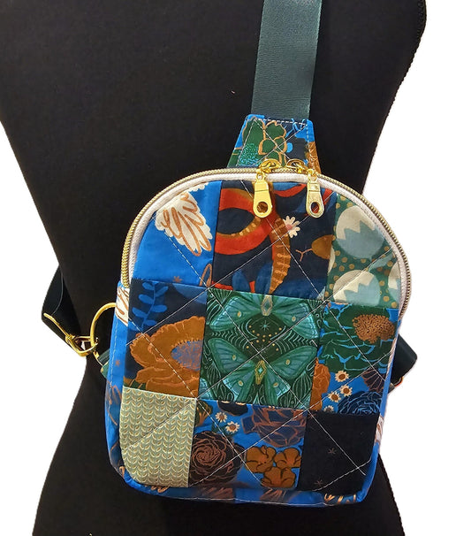 Mini Sling Backpack, Crossbody Backpack, Patchwork Purse, Ruby Star Society, Gift for Girls, Christmas Gift, Elixir Mushrooms, Mav Sling