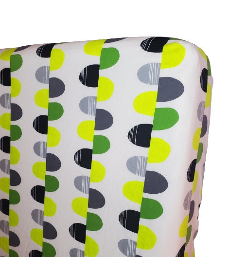 Premium Cotton Crib Sheet, Green & Black Crib Bedding, Modern Crib Sheet, Nursery Bedding, Baby Shower Gift, Minimalist Crib Sheet