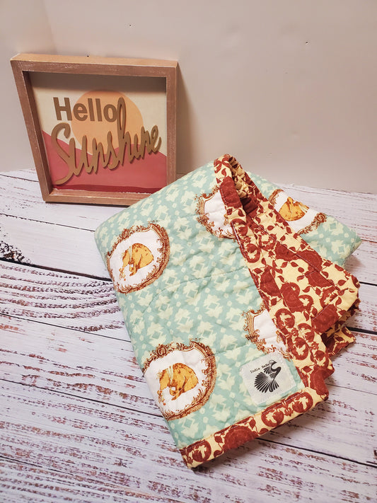 Wholecloth Quilt, Boho Baby Quilt, Boho Baby Bedding, Bear Baby Blanket, Baby Shower Gift, Nursery Decor, Kantha Quilt, Gift for Boys
