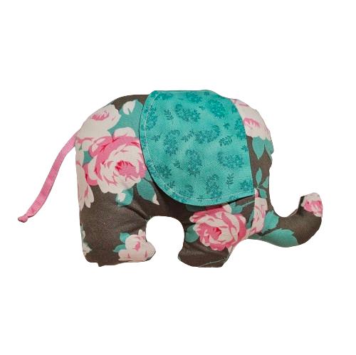 Floral Baby Gift, Stuffed Animal, Plush Elephant, Baby Shower Gift, Vintage Roses, Gifts for Her, Boho Baby Gift, Handmade Plushie