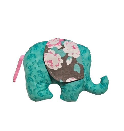 Floral Baby Gift, Stuffed Animal, Plush Elephant, Baby Shower Gift, Vintage Roses, Gifts for Her, Boho Baby Gift, Handmade Plushie